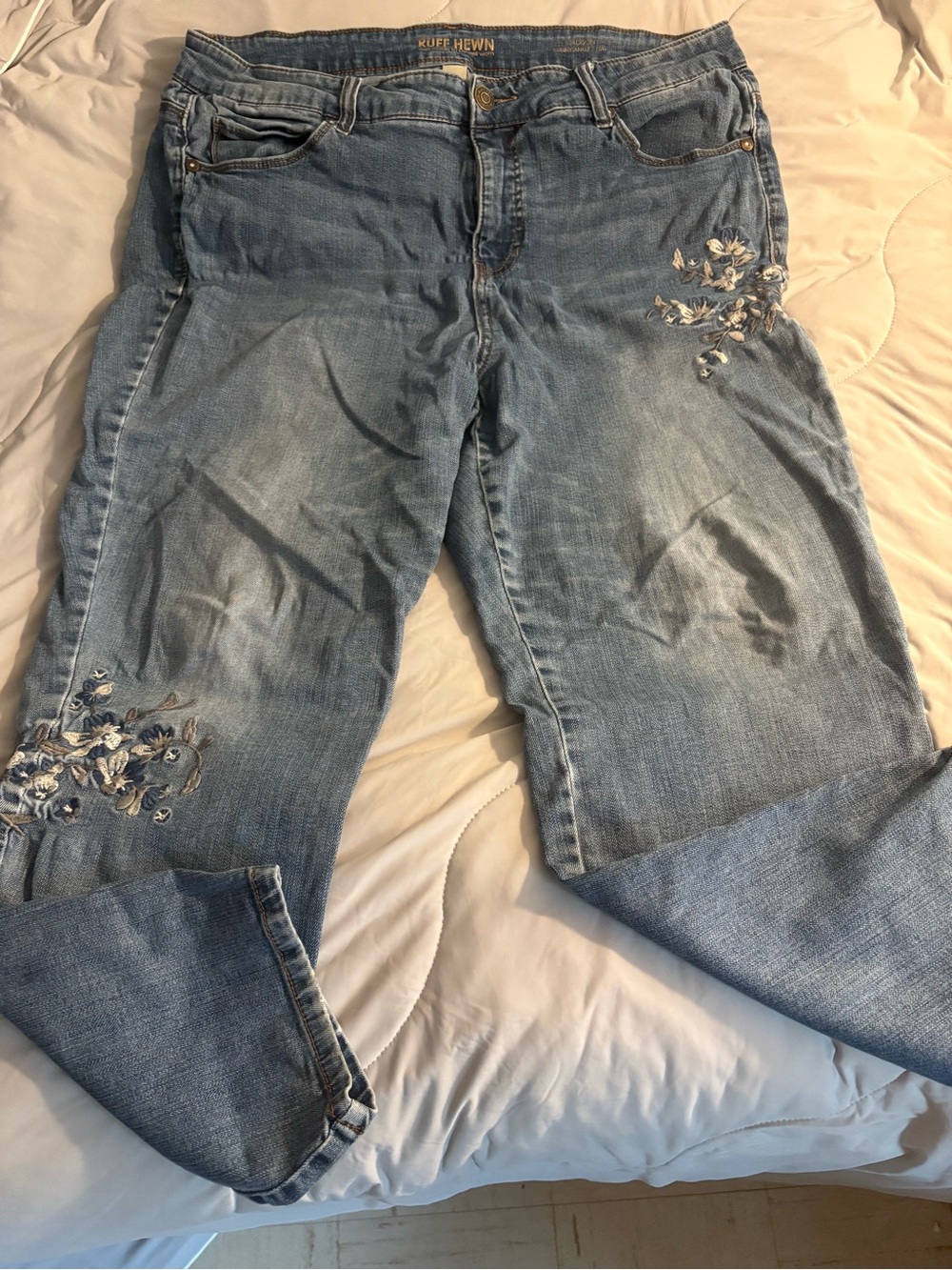 Ruff Hewn Madison Skinny Ankle 18W Women's Jeans Embroidered